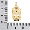 Brass Micro Pave Clear Cubic Zirconia Pendants KK-C263-22G-G-3