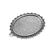 Tibetan Style Alloy Oval Tray Cabochon Settings TIBEP-5437-AS-FF-4