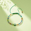 Acrylic Evil Eye & Round Lampwork Braided Bead Bracelet for Women BJEW-JB08379-02-2