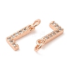 Brass Micro Pave Grade AAA Cubic Zirconia Charms ZIRC-P067-11RG-L-NR-3