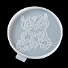 Flat Round with Owl & Flower DIY Cup Mat Silicone Molds SIL-F007-06C-3