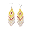 Natural Sunstone Rhombus Dangle Earrings EJEW-MZ00567-07-2