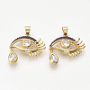 Brass Micro Pave Cubic Zirconia Pendants ZIRC-T012-15G-1