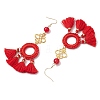 Polycotton Tassels Chandelier Earrings for Women EJEW-JE06211-4