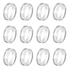 Unicraftale 12Pcs Stainless Steel Grooved Finger Ring Settings STAS-UN0038-94D-1