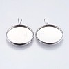 Tarnish Resistant 304 Stainless Steel Pendant Cabochon Settings STAS-I097-059-20MM-1