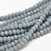 Faceted Rondelle Glass Beads Strands X-GLAA-I033-6mm-21-1