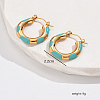 Real 18K Gold Plated 304 Stainless Steel Hoop Earrings LR9688-2-3