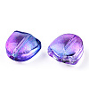 Two Tone Spray Painted Transparent Glass Beads GLAA-T022-26-B02-3