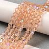 Transparent Electroplate Glass Beads Strands EGLA-A039-T4mm-L15-4