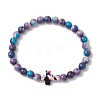 Synthetic Ocean White Jade Beads Stretch Bracelets for Women Men BJEW-JB11300-01-2