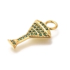 Brass Micro Pave Cubic Zirconia Pendants KK-M295-22G-01-2