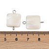 Natural Shell Square Connector Charms X1-STAS-D378-27P-3