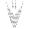 Chic Bride Brass Rhinestone Tassels Earrings & Necklaces Sets for Wedding GF2707-5