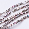 Electroplate Transparent Glass Beads Strands EGLA-E048-I02-1