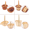 Fingerinspire 8Pcs 4 Style Mini Rattan Bamboo Baskets DJEW-FG0001-18-4