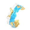 Ocaen Theme 304 Stainless Steel Enamel Cuff Bangles for Women BJEW-Z160-03G-01-2