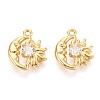 Brass Micro Pave Cubic Zirconia Charms X-KK-N263-94A-G-1