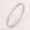 304 Stainless Steel Hinged Bangles for Women WG3D24D-02-1
