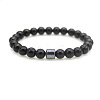 Natural Obsidian Round Beaded Stretch Bracelets for Men Women FS-WG77712-09-1