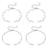 4Pcs 2 Styles 304 Stainless Steel Star & Rhombus Link Chain Bracelet Making AJEW-TADJ00008-1
