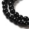 Natural Black Onyx Beads Strands G-G390-6mm-01-5