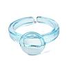 Children's Transparent Plastic Open Cuff Ring Components KY-C022-01-2