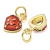 Real 18K Gold Plated Brass Enamel Charms KK-K392-02G-2