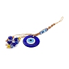 Handmade Glass Evil Eye Pendant Decorations HJEW-WH0043-09-3