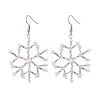 Glass Snowflake Dangle Earrings EJEW-MZ00253-3