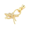 Brass Micro Pave Clear Cubic Zirconia Fold Over Clasps KK-M311-10G-1