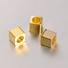 Cube Brass Spacer Beads X-KK-J204-03-2