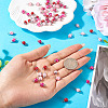 80Pcs 8 Colors Glass Pearl Round Connector Charms PALLOY-TA00263-7