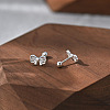 S999 Fine Silver Stud Earrings EJEW-A127-05S-2