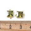 Brass Pave Cubic Zirconia Connector Charms KK-F892-53G-06-3