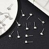 SHEGRACE Brass Cube Stud Earring Findings XGR0106P-121P-4