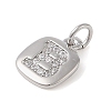 Rack Plating Brass Micro Pave CLear Cubic Zirconia Charms KK-E110-14P-B-2