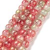 Baking Painted Crackle Glass Bead Strands DGLA-R053-03D-1