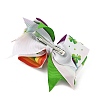 Saint Patrick's Day Bowknot Polyester & Iron Alligator Hair Clips OHAR-H011-02B-3