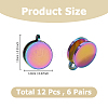 12Pcs 304 Stainless Steel Cuff Earrings EJEW-HS0001-28RC-2