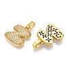 Brass Micro Pave Clear Cubic Zirconia Pendants KK-M279-01G-Z-2