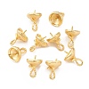 Rack Plating Brass Micro Pave Clear Cubic Zirconia Cup Peg Bails ZIRC-L098-048G-4