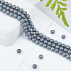 4 Strands Frosted Non-magnetic Synthetic Hematite Round Beads Strands G-OC0001-98-5