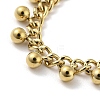 304 Stainless Steel Round Ball Charms Link Chain Bracelets BJEW-G686-05G-2