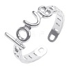 Romantic Titanium Steel Word Love Open Cuff Rings for Women Men UD4454-1-1