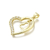 Brass Micro Pave Cubic Zirconia Pendants KK-K400-44G-2