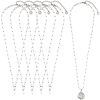 6Pcs 304 Stainless Steel Paperclip Chain Necklaces NJEW-SC0001-57B-P-1