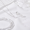 Round Plastic Imitation Pearl Pendant Necklace & Stud Earring SJEW-LP0001-36-3