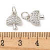 Rack Plating Brass Micro Pave Clear Cubic Zirconia Pendants KK-B093-25P-3