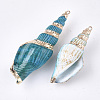 Spray Painted & Electroplate Spiral Shell Big Pendants X-SSHEL-T010-05B-2